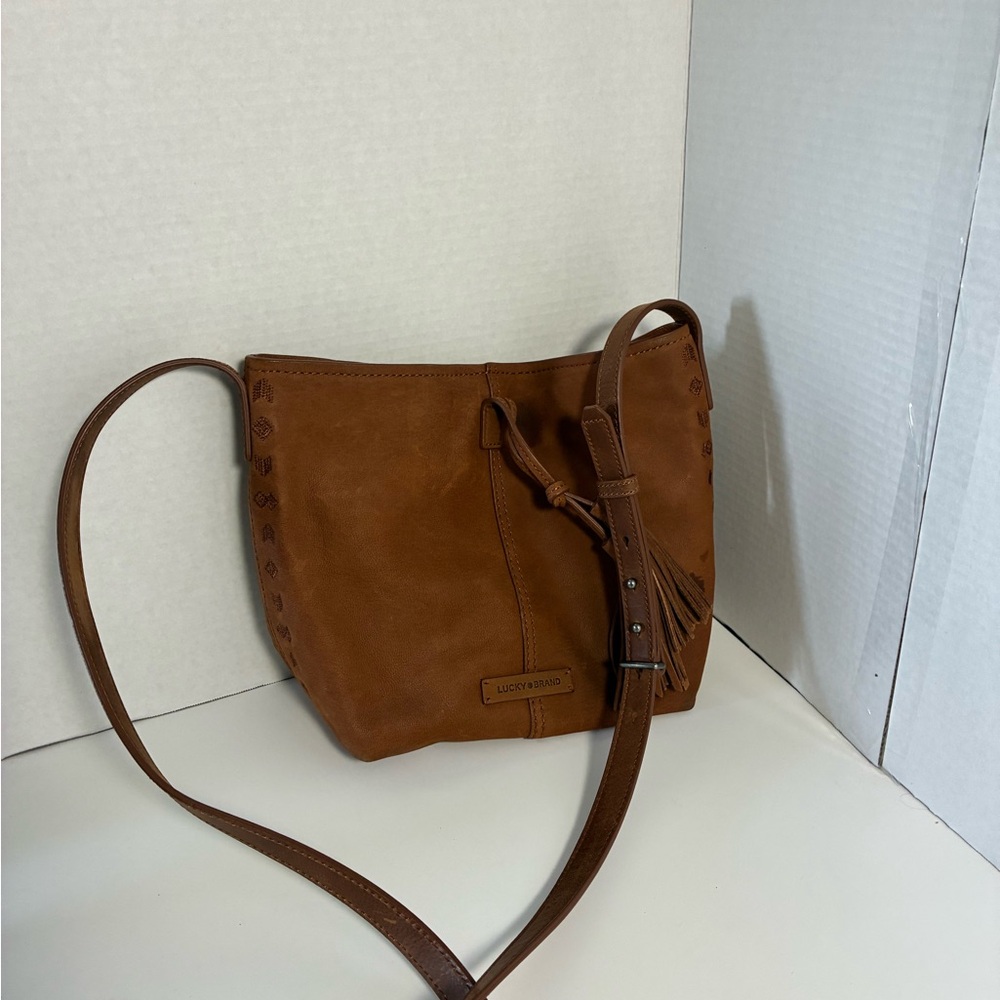 Lucky Brand Tan Leather Crossbody Bag